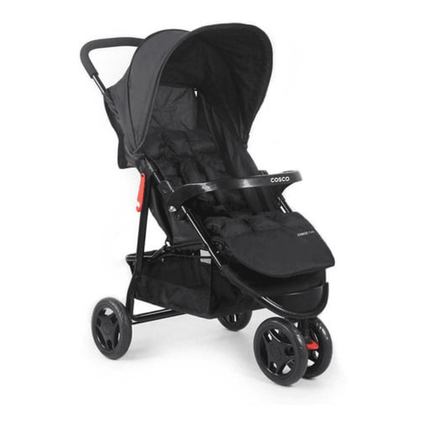 Carrinho de Bebê Toffy 03 Rodas Compacto Preto Absoluto 0 meses à 15kg IMP02177 - Cosco Kids