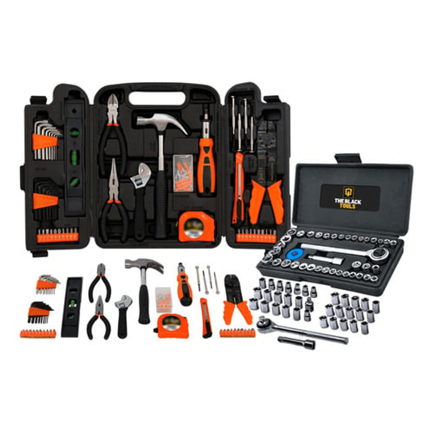 Kit Jogo De Ferramentas Completo C/ Soquetes E Chaves TBT12940K The Black Tools