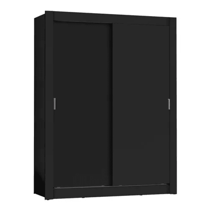 Guarda-roupa Solteiro Madesa Denver 2 Portas De Correr Preto 10946e