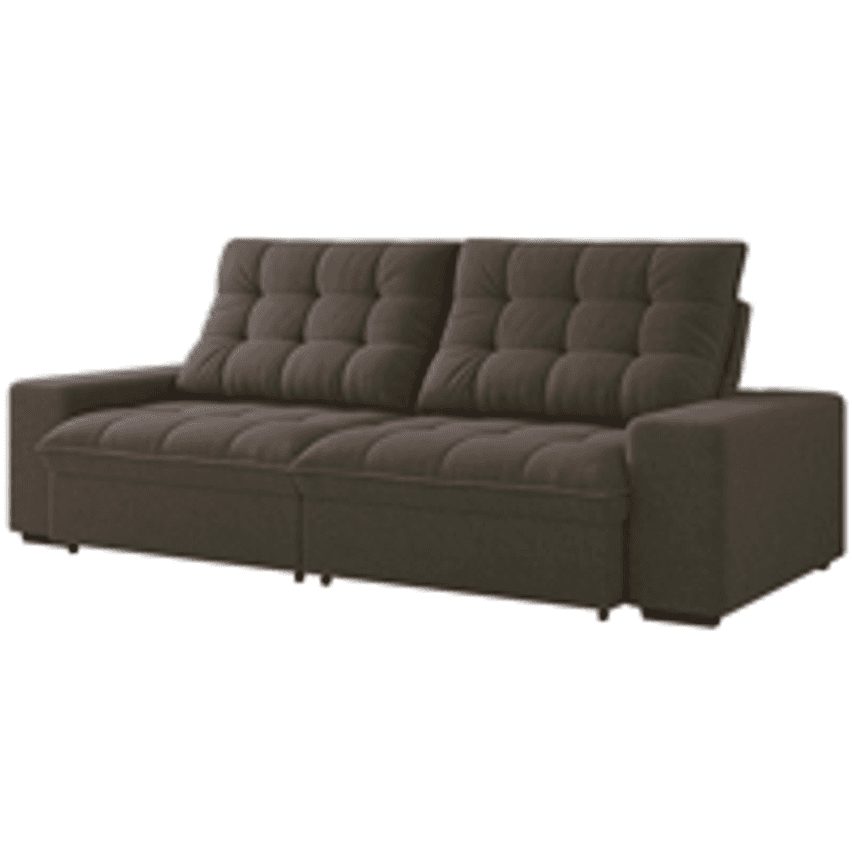 Sofá 4 Lugares Linoforte Benetton com Assento Retrátil e Encosto Reclinável em Tecido Suede 229 cm de Largura