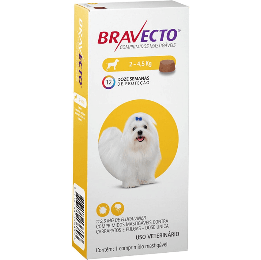 Bravecto Cães de 2 até 4.5kg Bravecto para Cães, 2 a 4.5kg,