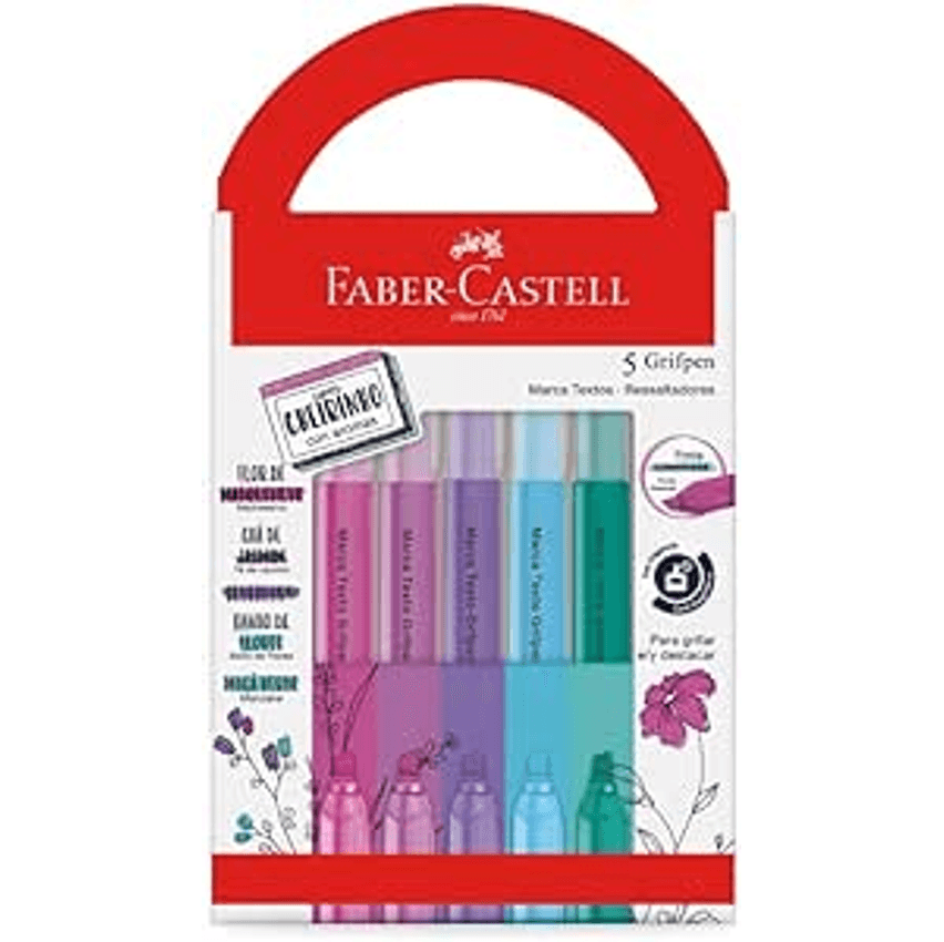 Marca-texto Grifpen com Cheirinho Faber-Castell, Relaxa & Reequilibra (6 es c/ 5 cores cada) - MT/ES5RRZF