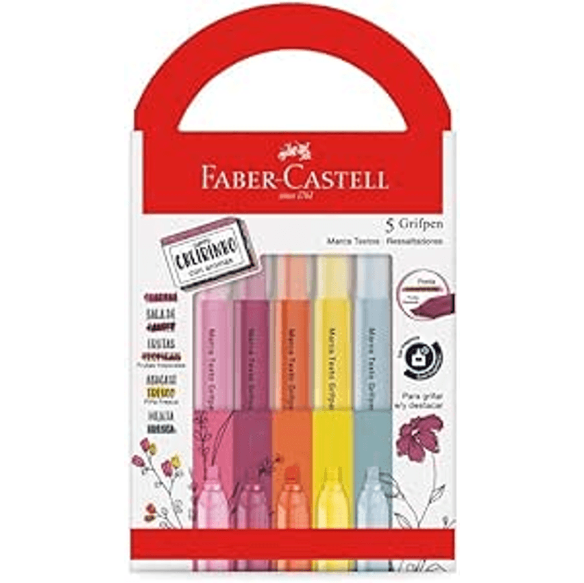 Marca-texto Grifpen com Cheirinho Faber-Castell, Revigora & Energiza (6 es c/ 5 cores cada) - MT/ES5REZF