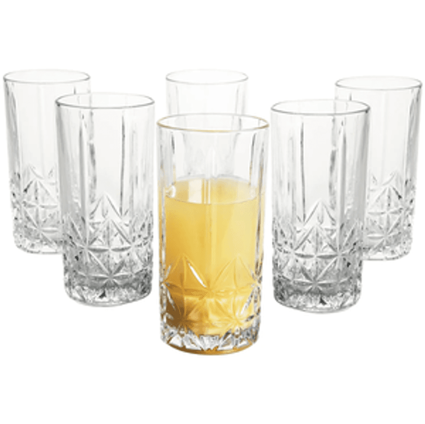Jogo De Copos De Vidro 350ml 6 Peças Haus - Pavillion