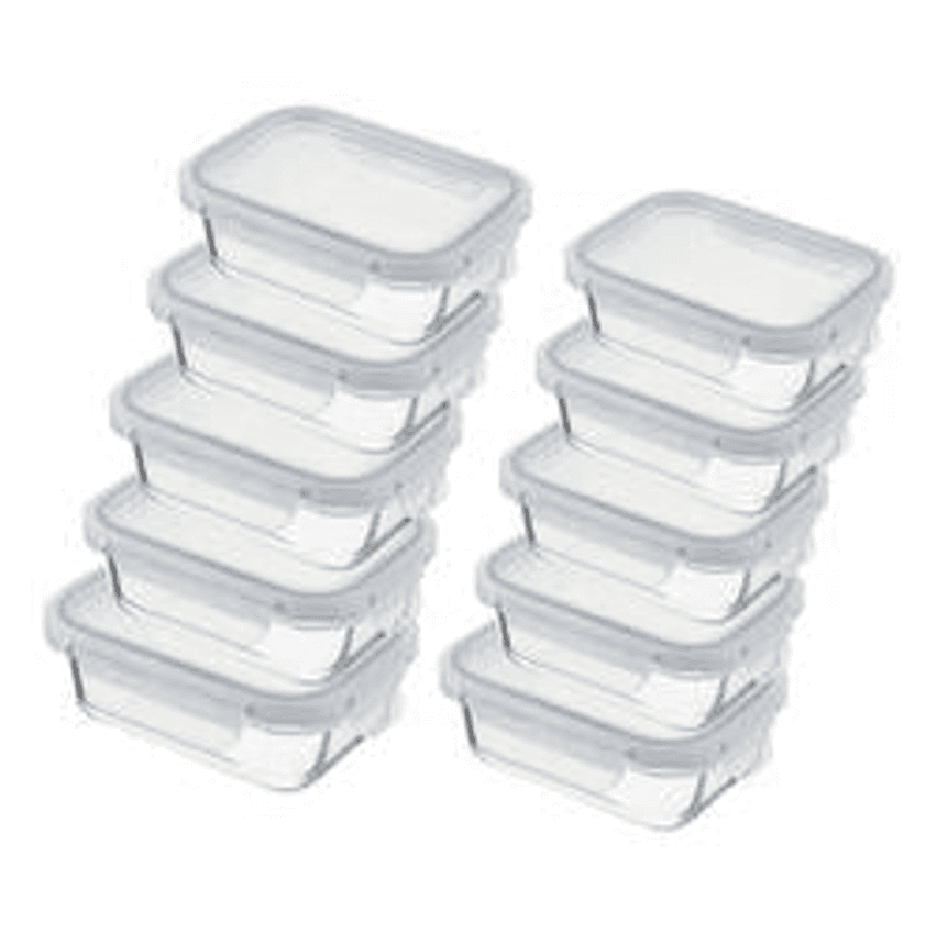 Conjunto 10 Potes Vidro Hermético Mantimentos Marmita 370ml