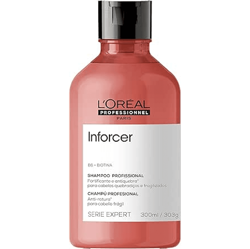 L'oréal Professionnel Shampoo Antiquebra Inforcer, Protege, Previne Quebras E Adiciona Suavidade, Para Cabelos Fracos, Frágeis E Danificados, Com Biotina, 300ml