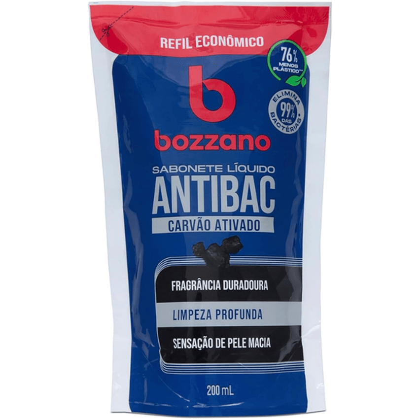 Sabonete Líquido Bozzano Antibac Carvão Ativado Refil 200ml