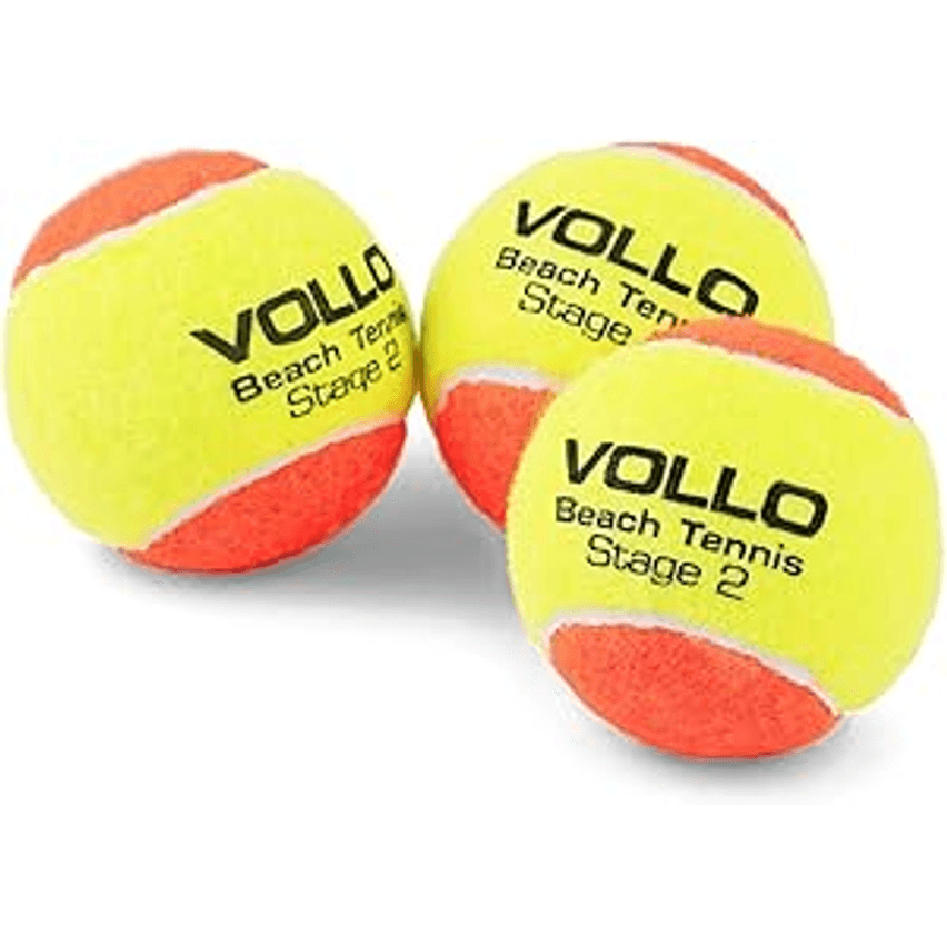 Kit Bola de Beach Tennis Vollo Stage 2 com 3 Unidades VBT001