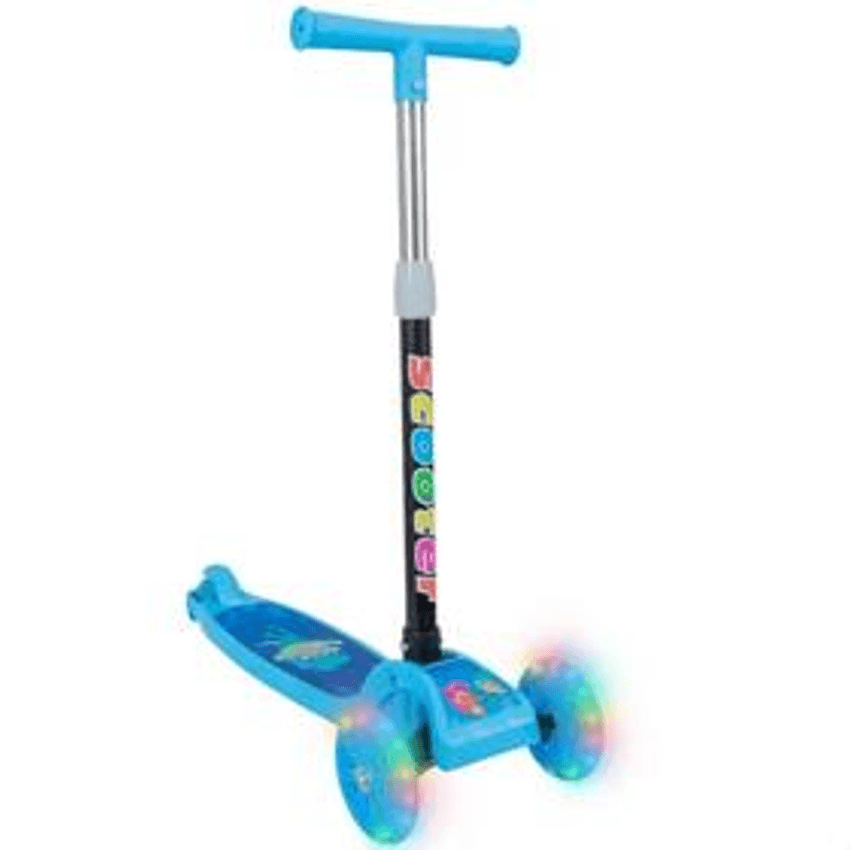Patinete Infantil 3 Rodas Com Luzes Led Dobrável E Ajustável Menino Menina - Atentu
