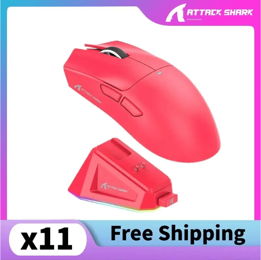 Mouse Sem Fio com Dock Attack Shark X11