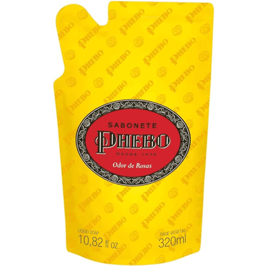 Refil Sabonete Líquido Tradicional Odor de Rosas 320Ml, Phebo