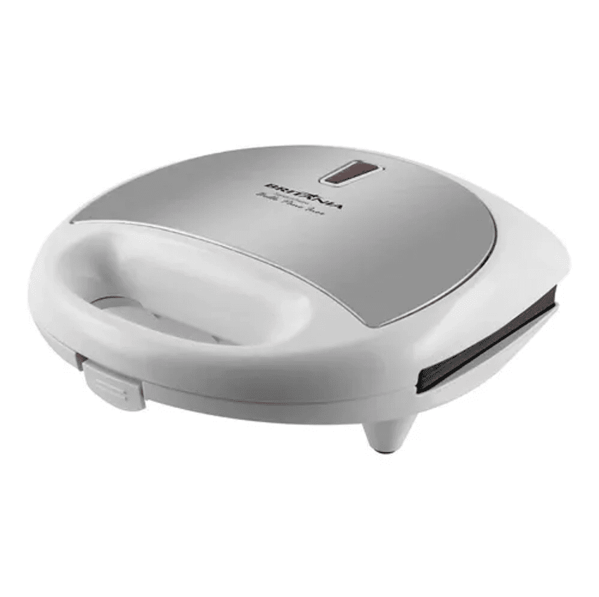 Sanduicheira Bello Pane Inox Com Placas Antiaderentes e Potência de 750W Cor Branco Britânia 127V