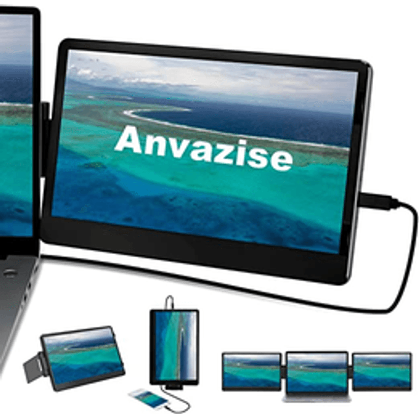 Anvazise Extensor De Tela De Laptop, Monitor De Computador Portátil De 11,6 Polegadas, Monitor De Computador Portátil Giratório, Tela Secundária