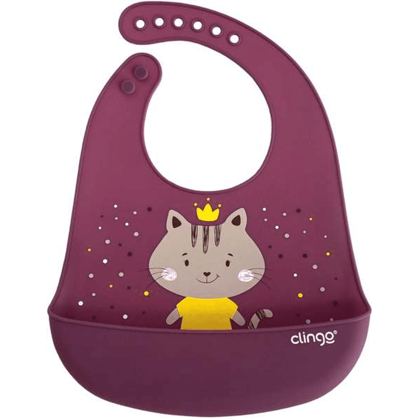 Clingo Babador De Silicone Com Bolso Coletor - - Milky Rosa