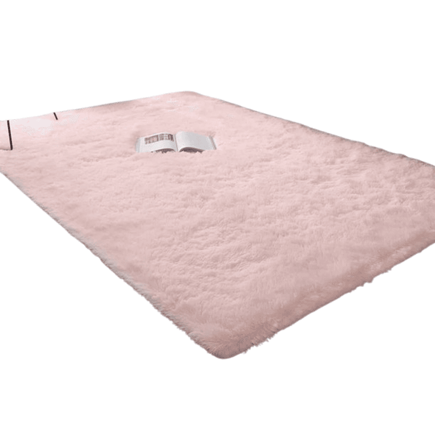 Tapete Para Sala Quarto In Felpudo Peludo Rosa Bebe Criança