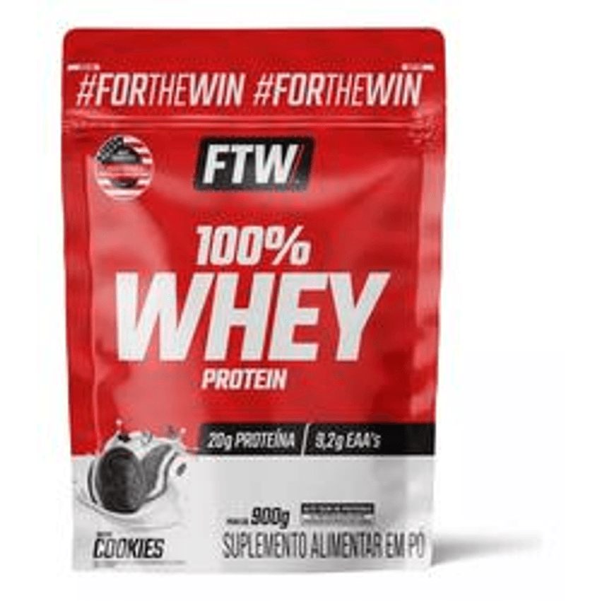 Whey Protein 100% Concentrado Refil 900g Sabor Chocolate - FTW