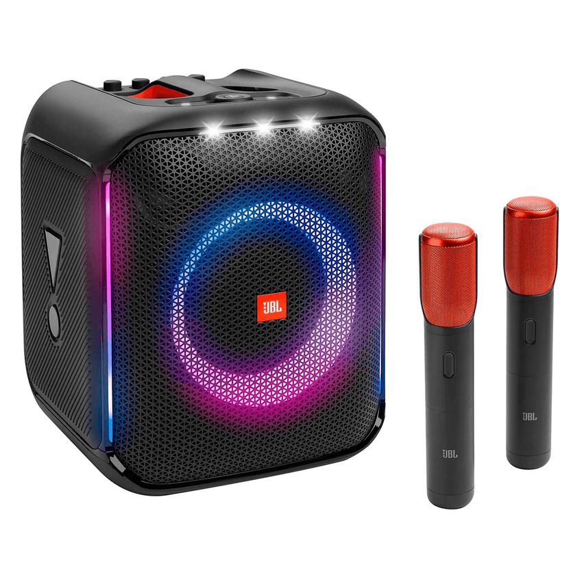 Caixa De Som Jbl Bluetooth Partybox Encore, Show De Luzes, Com 2 Microfones Sem Fio, Ipx4, 100w