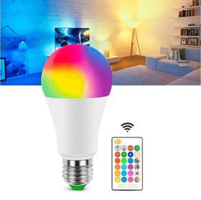 Lâmpada RGB Colorida Controle Remoto Iluminação Perfeita