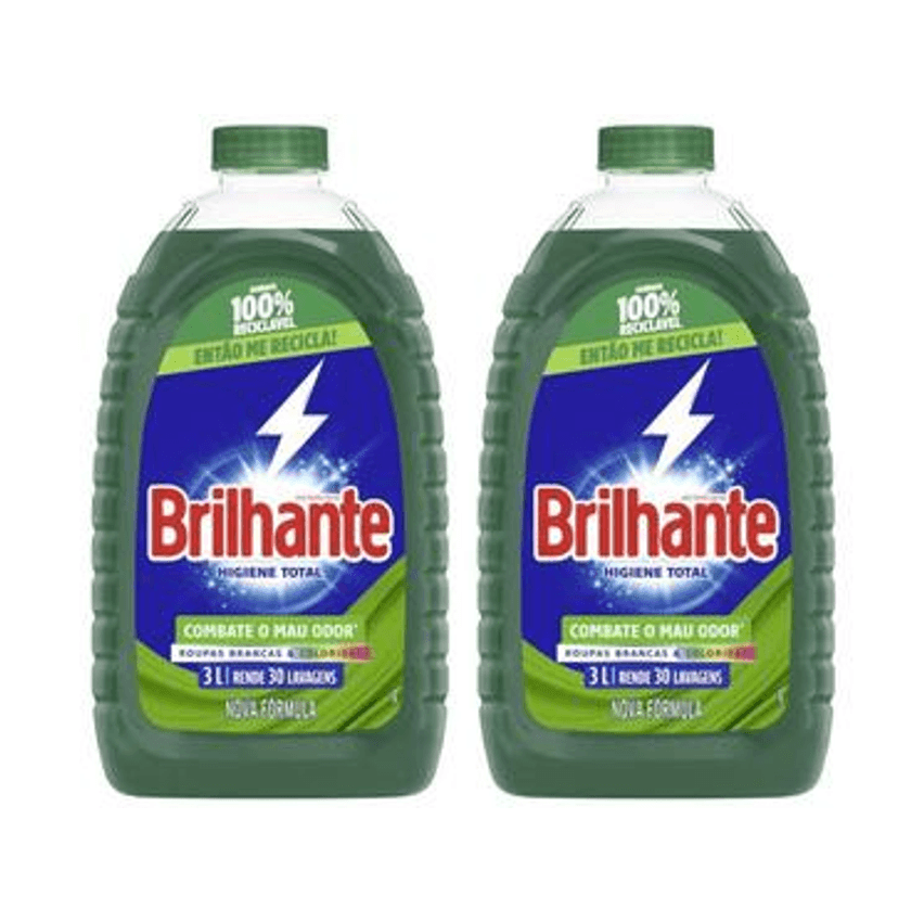 Kit Sabão Líquido Brilhante Higiene Total 3L Cada - 2 Unidades