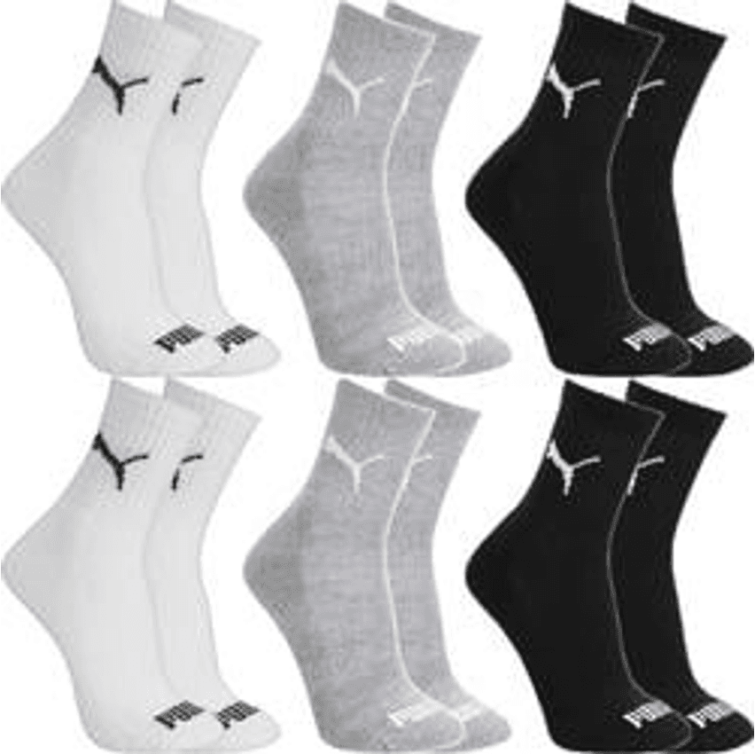 Kit 6 Pares Meias Puma Cano Médio Masculino Adulto Original