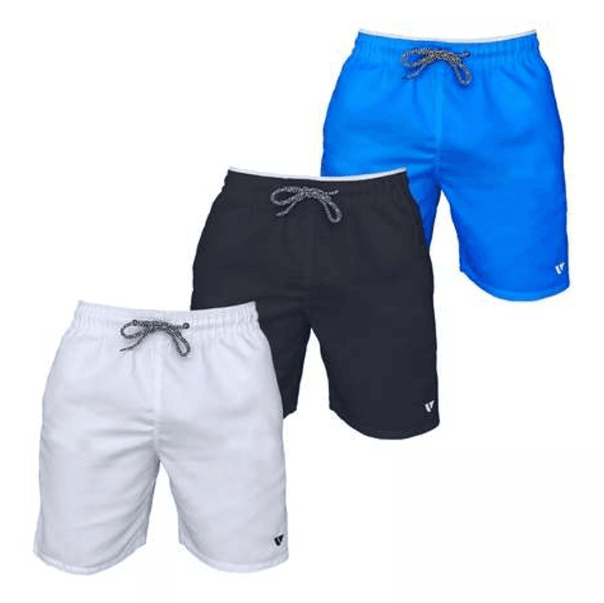 3 Bermudas Lisas Com Amarração Shorts Academia Treino Praia