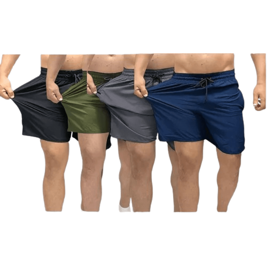 Kit 4 Shorts Masculino Praia Tactel Academia C Lycra Bermuda