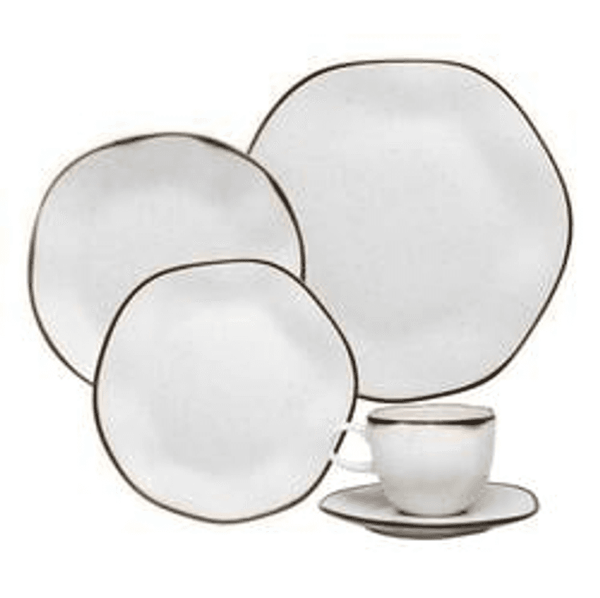 Jogo De Jantar 20 Peças Oxford Porcelana Ryo Maresia Cor Branco