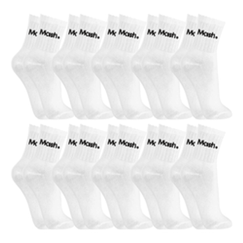 Kit Com 10 Pares De Meias Algodão Cano Curto Mash