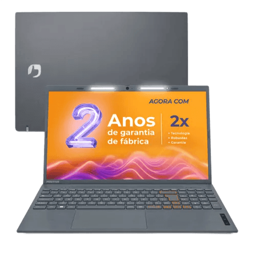 Notebook Positivo Vision C15 Lumina Bar Celeron, 8GB 128GB eMMC, Tela 15.6" HD Antirreflexo, Windows 11, Tecla Link, Cinza