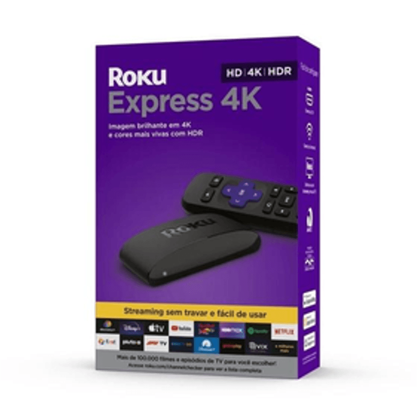 Dispositivo de Streaming Player Roku Express, 4K, Conversor Smart TV, HDMI, com Controle Remoto - 3940BR2