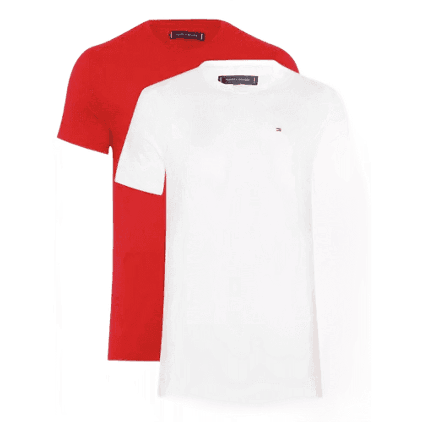 Kit Camisetas Tommy Hilfiger Essential Vermelha/branca