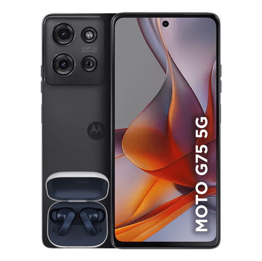 Smartphone Motorola Moto g75 5G + Moto Buds - 256GB 16GB (8GB RAM+8GB Ram Boost) e 50MP Sony Lytia 600 Camera Moto AI Ultrarresistencia militar - Preto