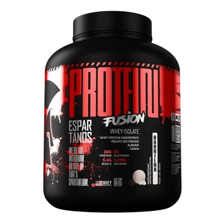 Protein Fusion Whey Isolate 1,8kg - Espartanos Nutrition Sabor Baunilha