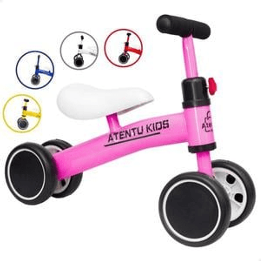 Bicicleta Infantil De Equilíbrio Sem Pedal 4 Rodas - ATENTU