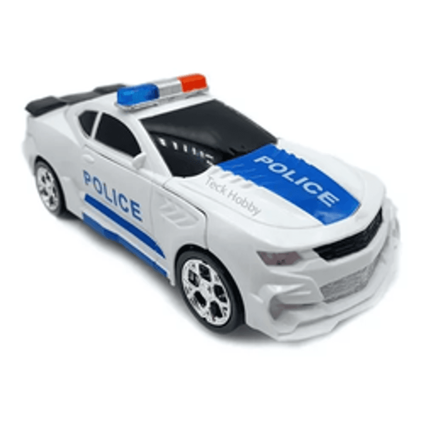 Carrinho Transformers Vira Robô Brinquedo Musical Som E Luz Cor Polícia