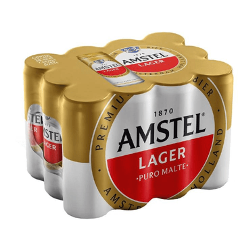 Cerveja Amstel Lager Puro Malte 12 Unidades Lata 350ml