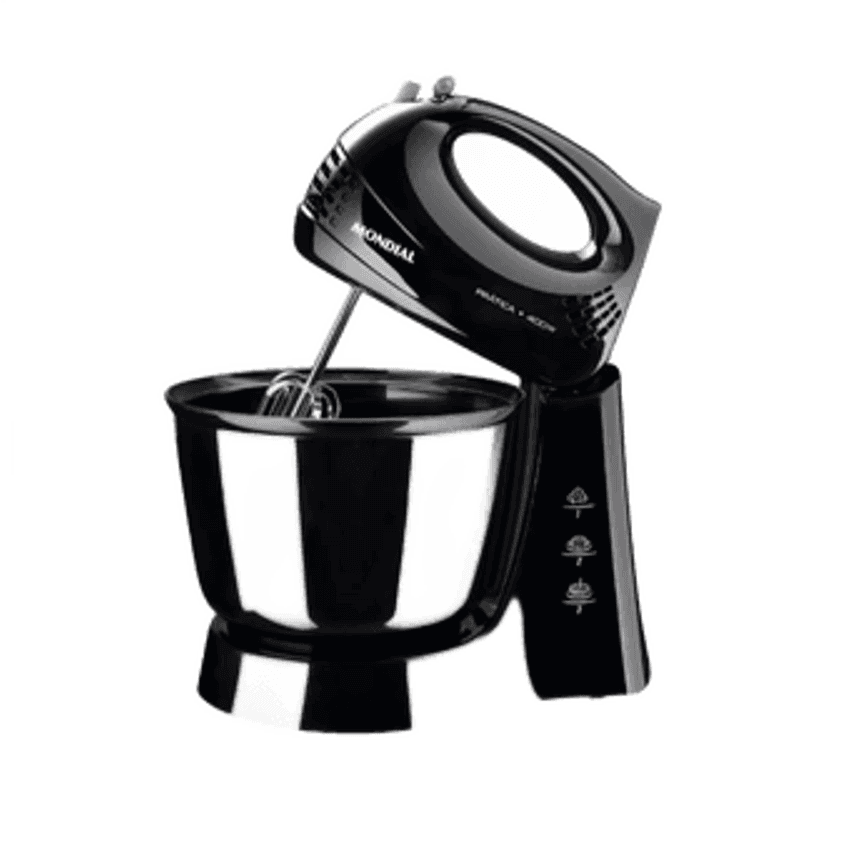 Batedeira Mondial Prática Black B-44 Com 3 Velocidades – Preta