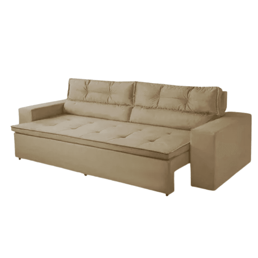 Sofá Retrátil Reclinável 3 Lugares C Molas 1,80m Vegas Suede