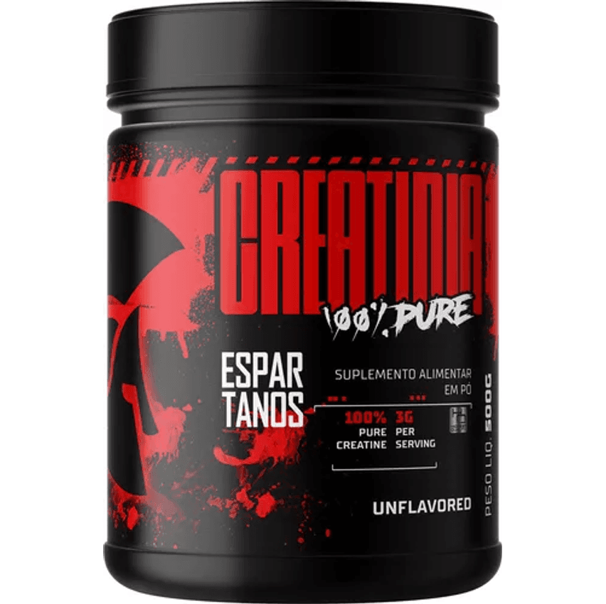 Creatina Monohidratada 500g - Suplemento em pó 100% Pura - Espartanos - Aprovada Abenutri