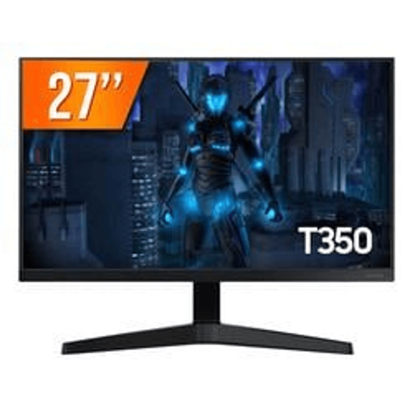 Monitor Gamer Samsung T350 27” FHD, Tela Plana, 75Hz, 5ms, HDMI, FreeSync, Game Mode
