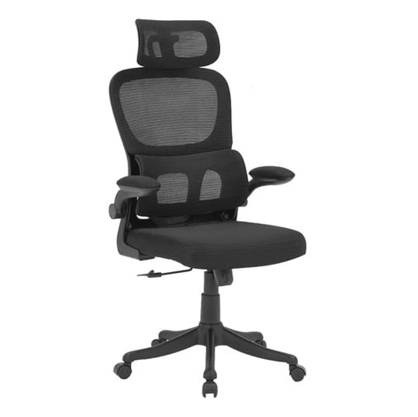 Cadeira de escritório Python Fly XHOCB07 ergonômica preta com estofado de mesh