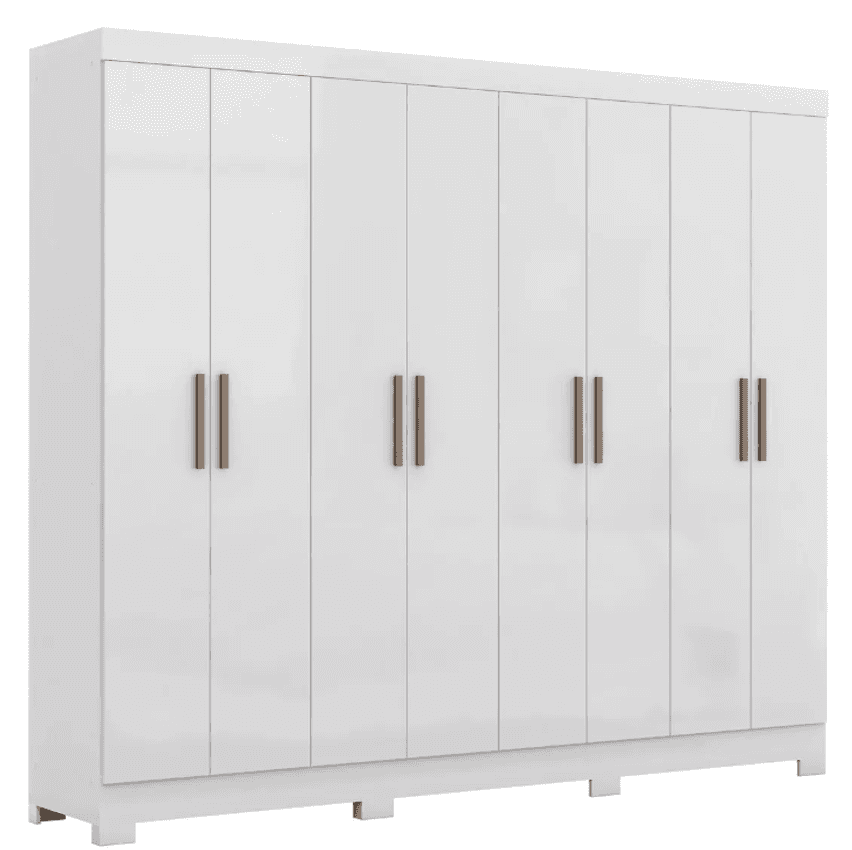 Guarda Roupa Casal 8 Portas 4 Gavetas Com Pés Paris