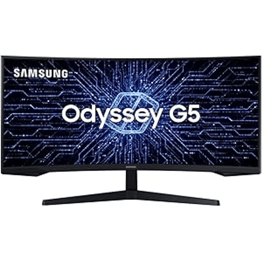 Samsung ‎C34G55TWWL Odyssey 34' - Monitor Gamer Curvo, WQHD, 165Hz, 1ms, tela ultrawide, HDMI, Display Port, Freesync Premium, preto, série G5