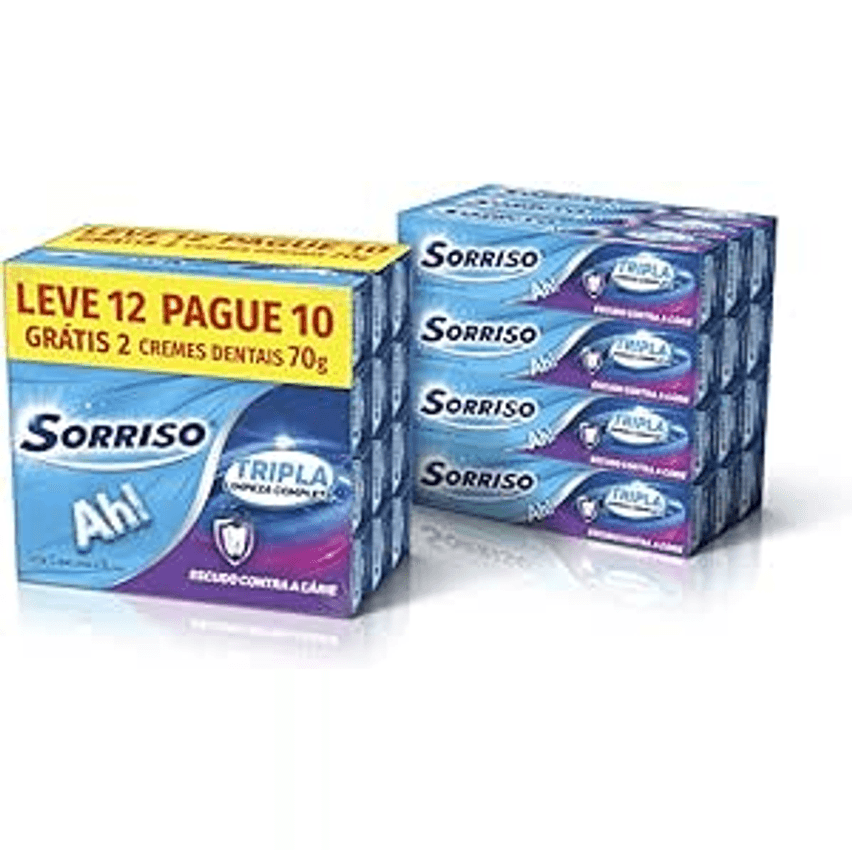 Creme Dental Limpeza completa Sorriso Sorriso Tripla limpeza completa Tripla Limpeza Completa 70g Leve mais Pague menos