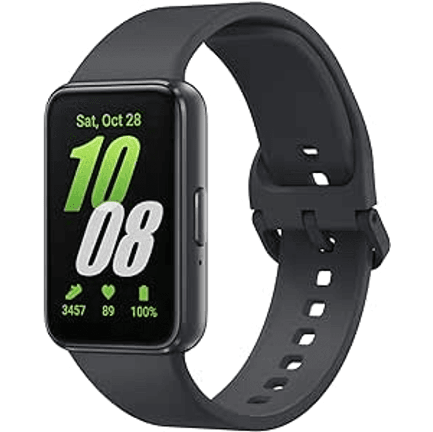 Samsung Galaxy Fit3 Grafite Display de 1.6 AMOLED colorido, Bluetooth, Design Premium em Alumínio, Mais De 100 Exercícios e Resistente à Água e Poeira