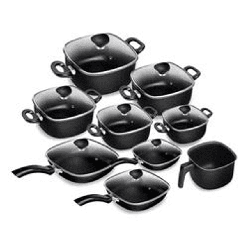 Conjunto 9 Peças Patolux Antiaderente Preto