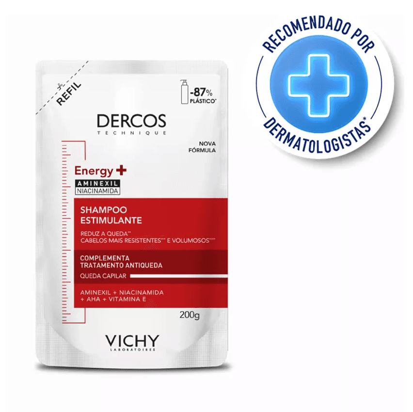 Refil Shampoo Dercos Energy+ 200g Vichy