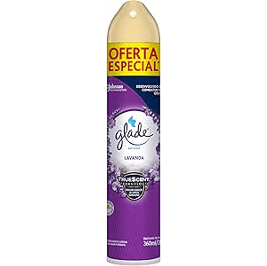 Glade Aromatizador de Ambiente Aerosol, Spray com Fragrância de Lavanda, Odorizador de Ambiente, 360ml