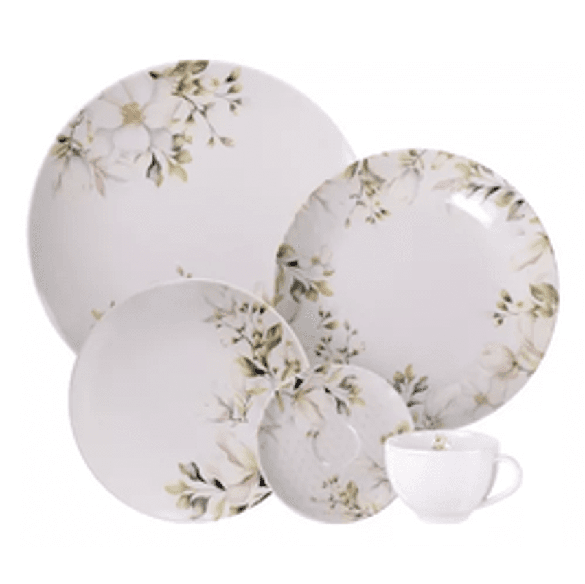 Aparelho de Jantar Magnólia em Porcelana Decorada 20 Peças Tramontina