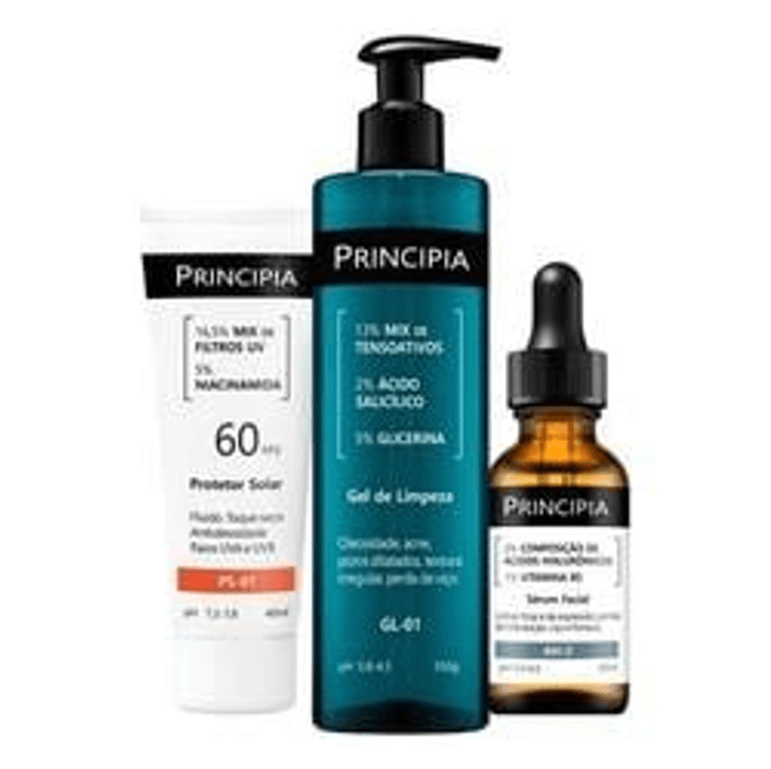 Kit Trio Limpeza, Hidratação E Proteção Solar Gl + Ah + Ps